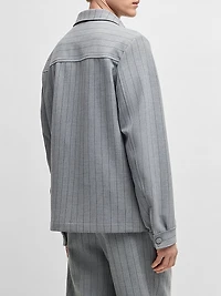 Relaxed-Fit Overshirt with Stripe and Script Logo