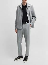 Relaxed-Fit Overshirt with Stripe and Script Logo