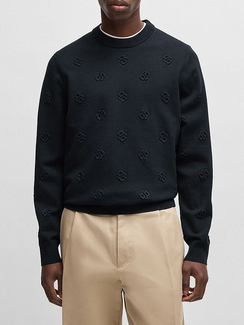 Wool Sweater with Double B Monograms