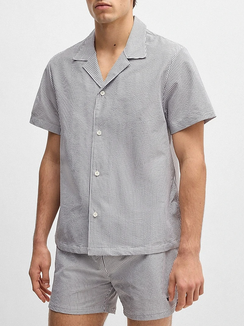 Regular-Fit Beach Shirt Seersucker Fabric