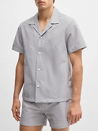 Regular-Fit Beach Shirt Seersucker Fabric
