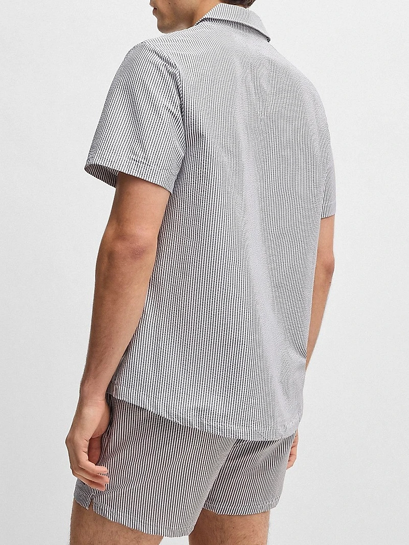 Regular-Fit Beach Shirt Seersucker Fabric