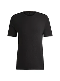 Stretch-Jersey Pajama T-Shirt with Embroidered Logo