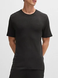 Stretch-Jersey Pajama T-Shirt with Embroidered Logo