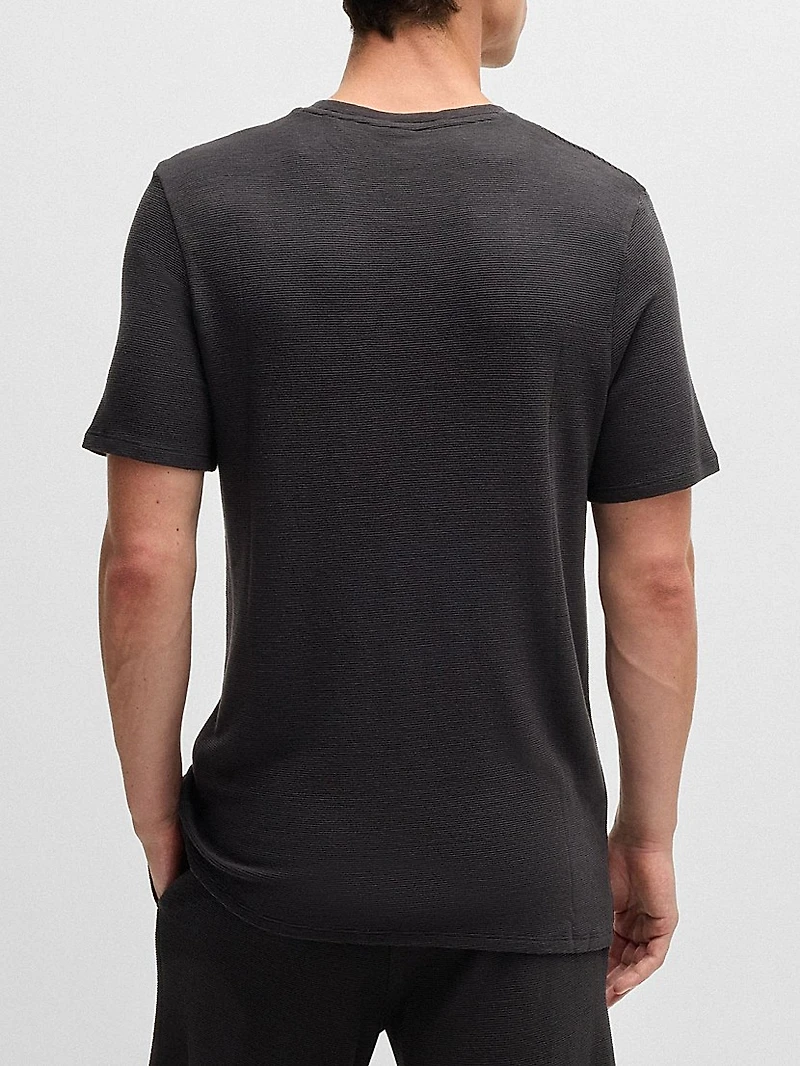 Stretch-Jersey Pajama T-Shirt with Embroidered Logo