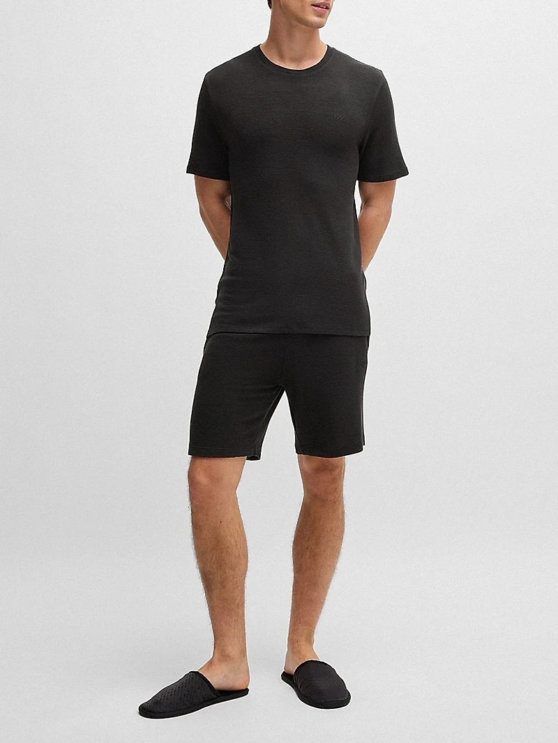 Stretch-Jersey Pajama T-Shirt with Embroidered Logo