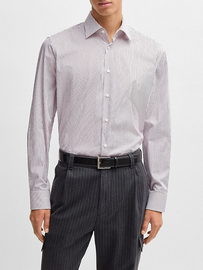 Regular-Fit Shirt Easy-Iron Stretch Cotton
