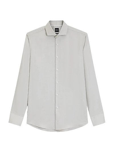 Slim-Fit Shirt a Structured Cotton Blend