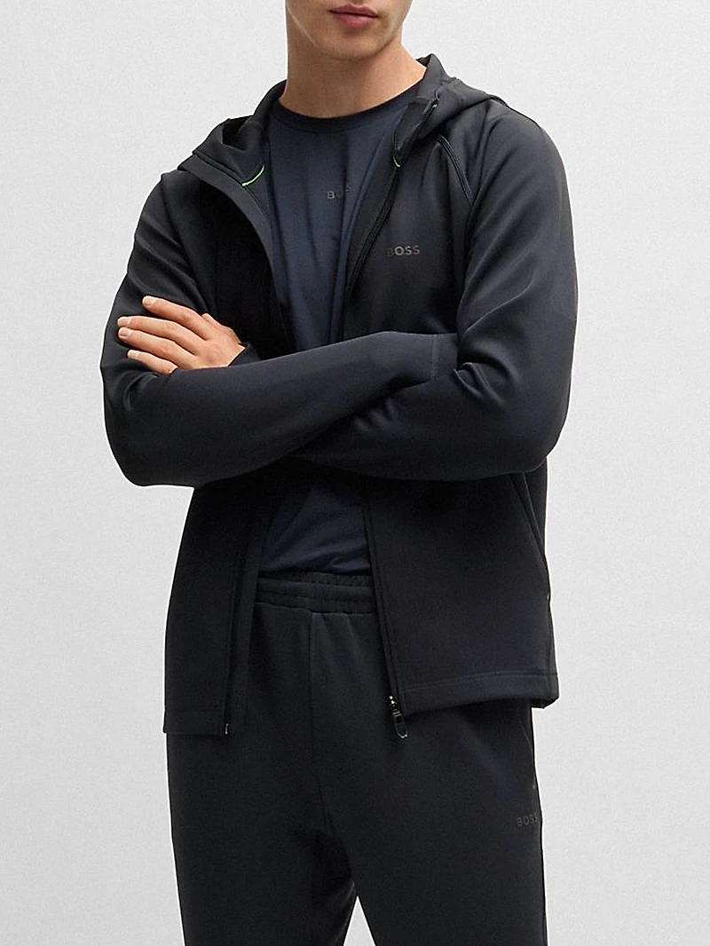 Active Stretch Zip-Up Hoodie with Moisture Management