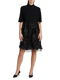 Embellished Tulle Skirt Cocktail Dress