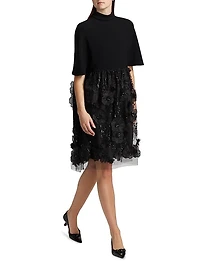 Embellished Tulle Skirt Cocktail Dress