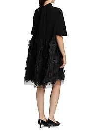 Embellished Tulle Skirt Cocktail Dress