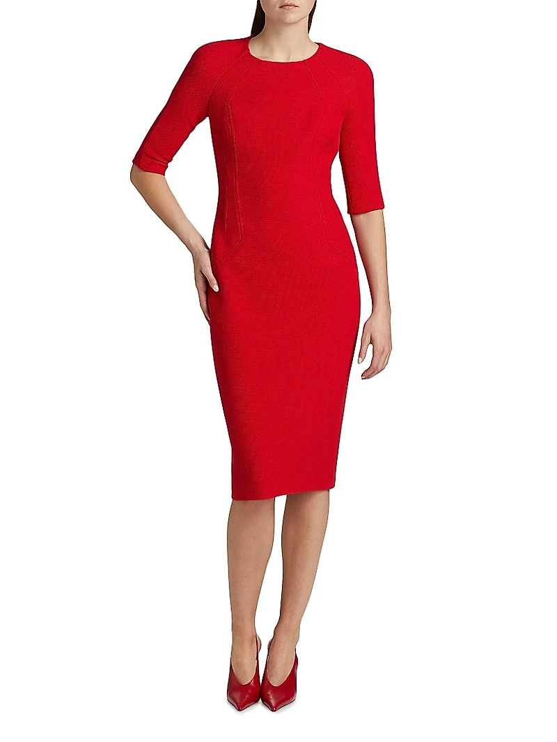 Seamed Sheath Cocktail Dress