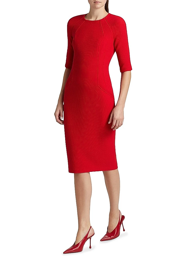 Seamed Sheath Cocktail Dress