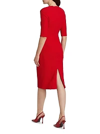 Seamed Sheath Cocktail Dress