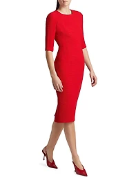 Seamed Sheath Cocktail Dress