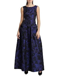 Jacquard Sleeveless Gown