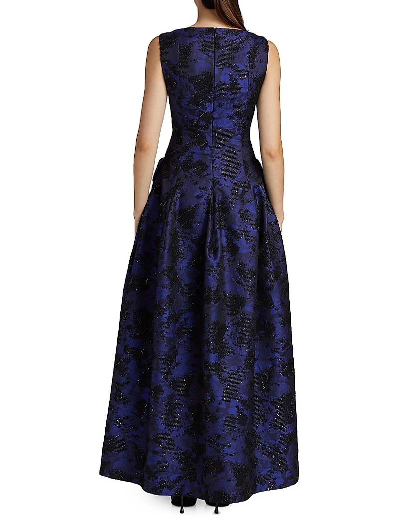Jacquard Sleeveless Gown