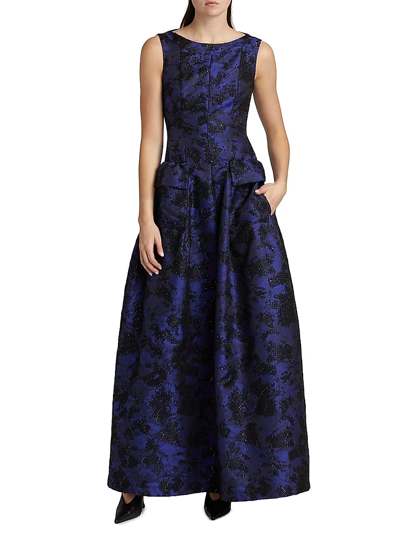 Jacquard Sleeveless Gown