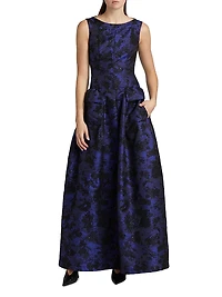 Jacquard Sleeveless Gown