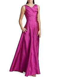 Draped Sleeveless Gown