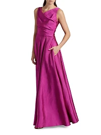 Draped Sleeveless Gown