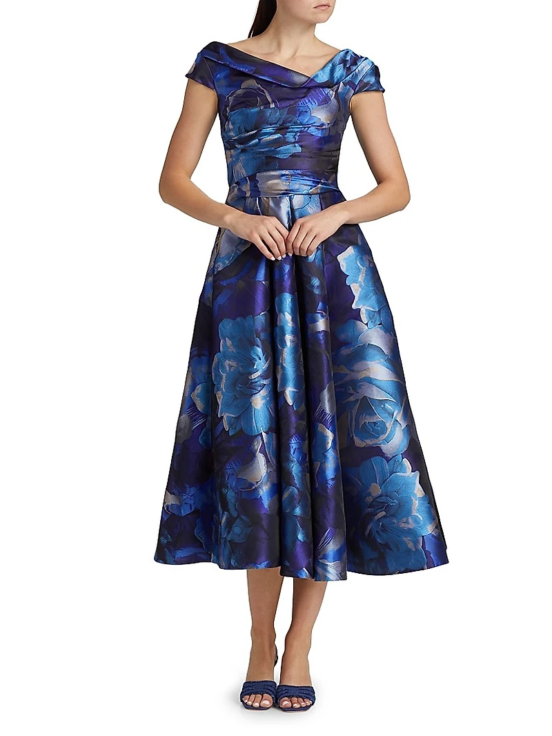 Floral Print Asymmetrical Midi-Dress
