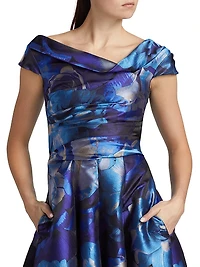 Floral Print Asymmetrical Midi-Dress