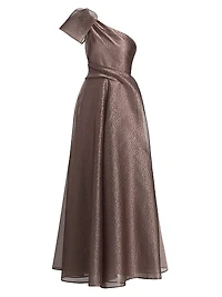 One-Shoulder Jacquard Gown