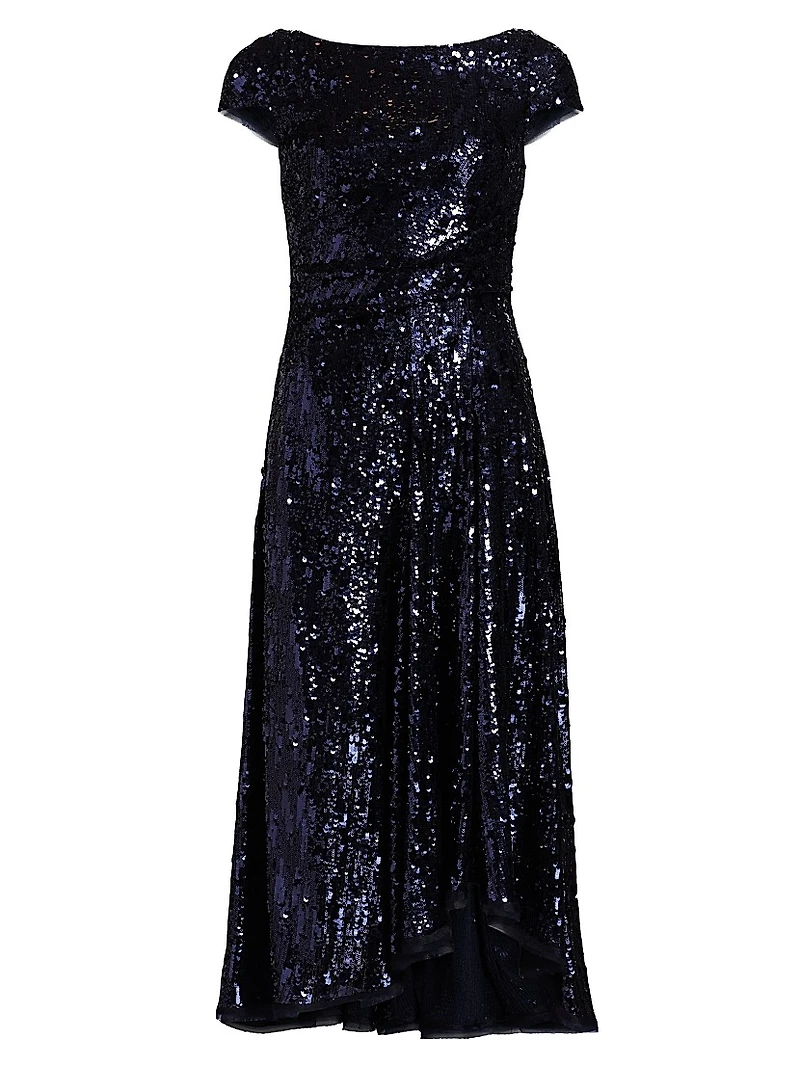 Sequin Fit-And-Flare Midi-Dress