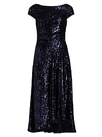Sequin Fit-And-Flare Midi-Dress