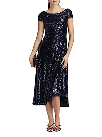 Sequin Fit-And-Flare Midi-Dress