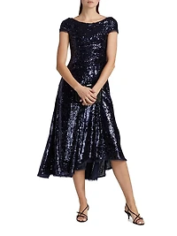 Sequin Fit-And-Flare Midi-Dress