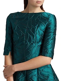 Jacquard Fit-And-Flare Midi-Dress