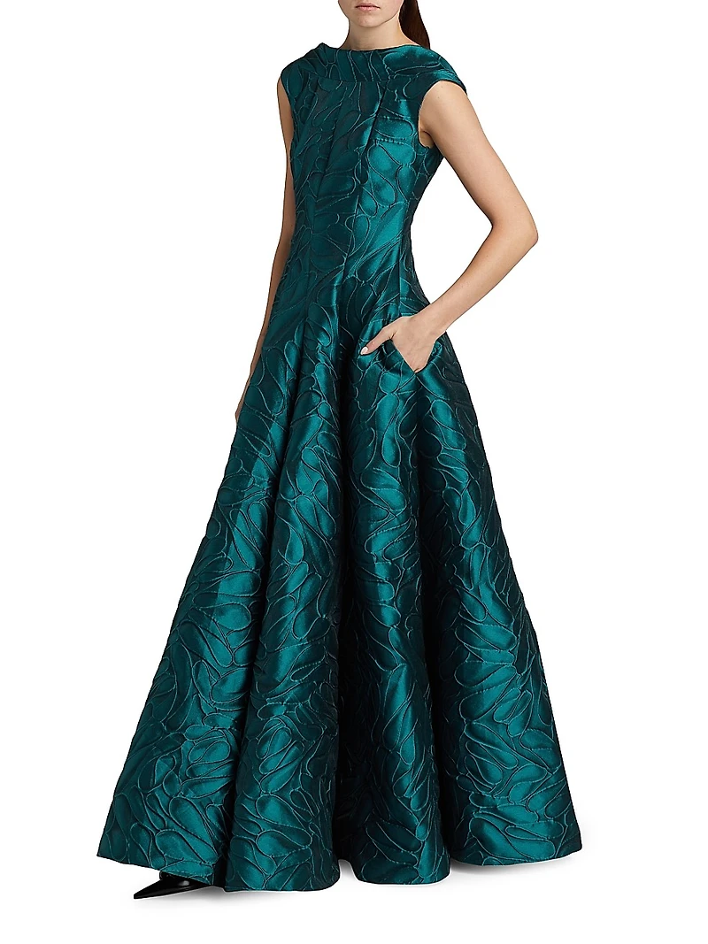 Jacquard A-Line Gown