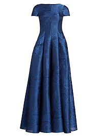 Jacquard A-Line Gown