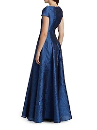 Jacquard A-Line Gown
