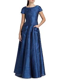 Jacquard A-Line Gown