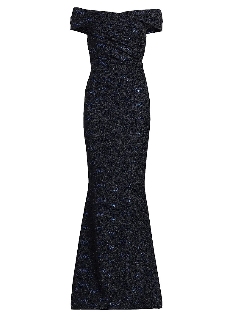 Off-The-Shoulder Jersey Gown