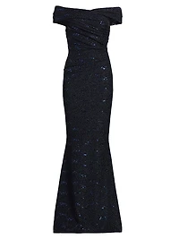 Off-The-Shoulder Jersey Gown