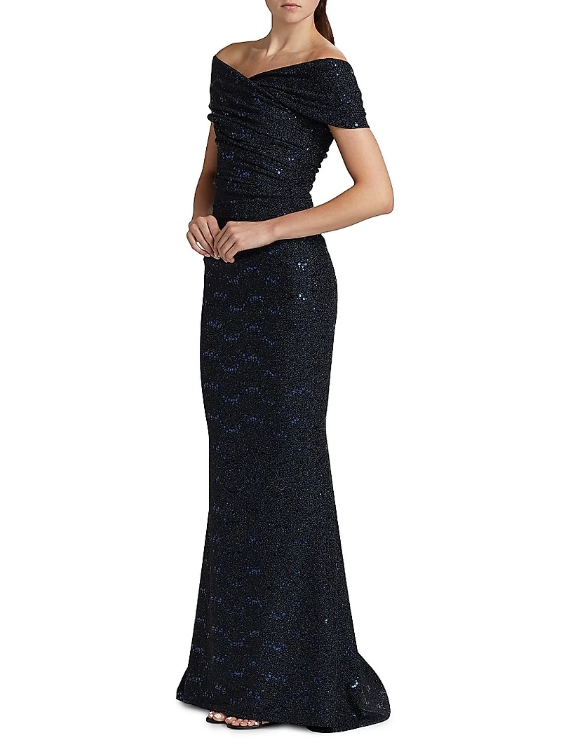 Off-The-Shoulder Jersey Gown