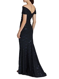 Off-The-Shoulder Jersey Gown