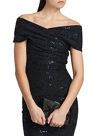 Off-The-Shoulder Jersey Gown