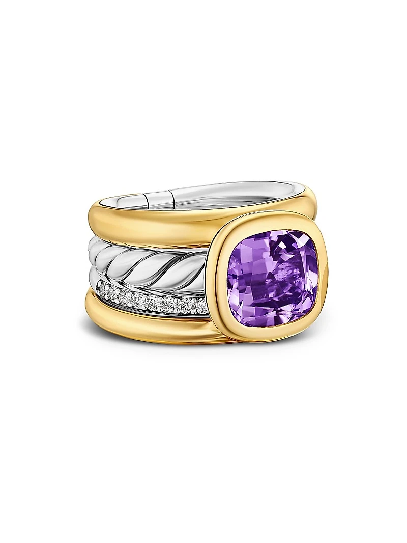 DY Mercer Four Row Stone Ring Sterling Silver