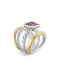 DY Mercer Four Row Stone Ring Sterling Silver