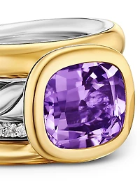 DY Mercer Four Row Stone Ring Sterling Silver