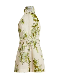 Asha Floral Linen Romper