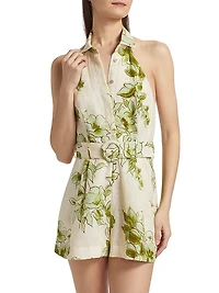 Asha Floral Linen Romper