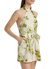 Asha Floral Linen Romper