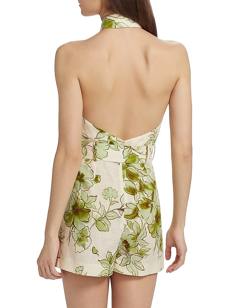 Asha Floral Linen Romper